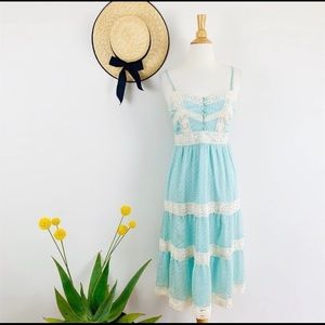 NEW summer mint lace midi dress